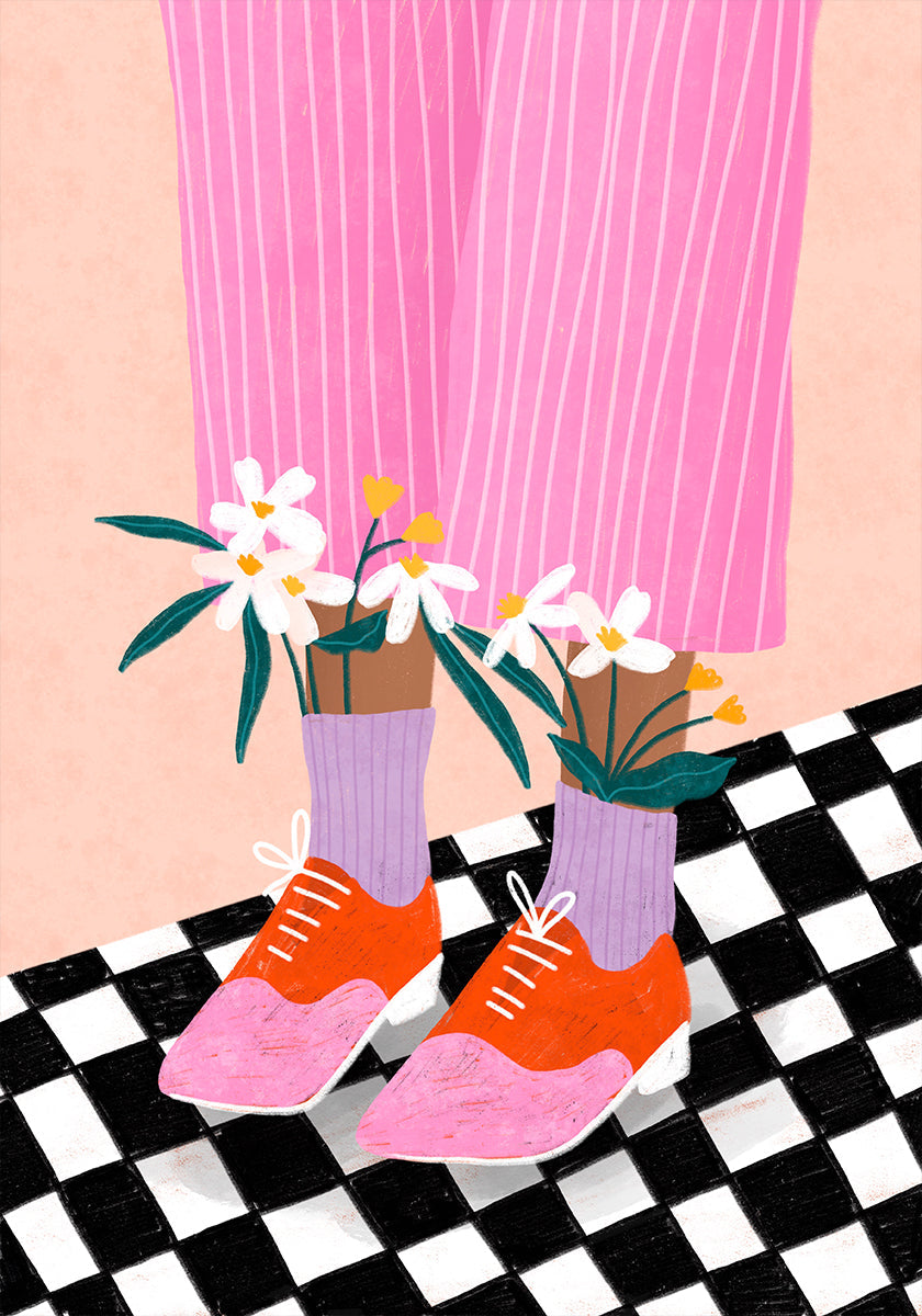 Blumenfußmode