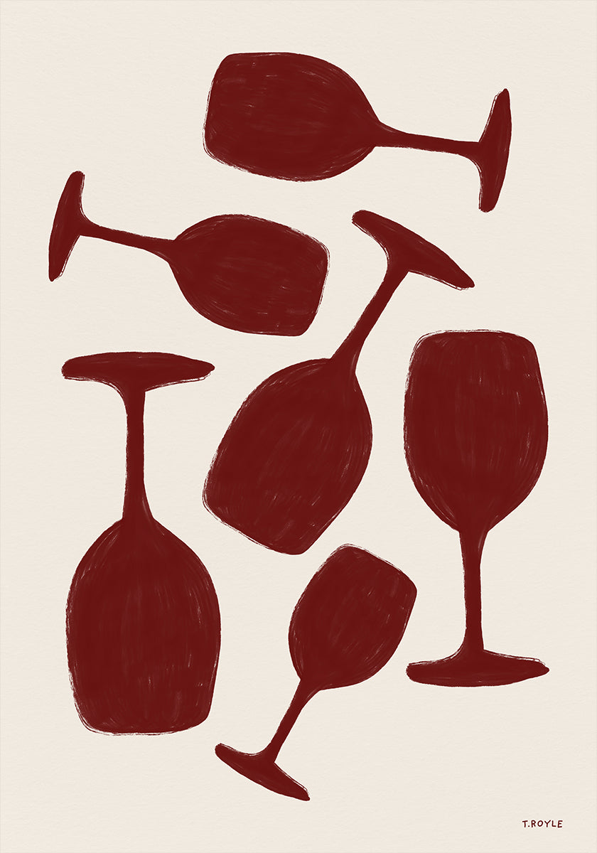 Abstract  Wine Glasses Plakat