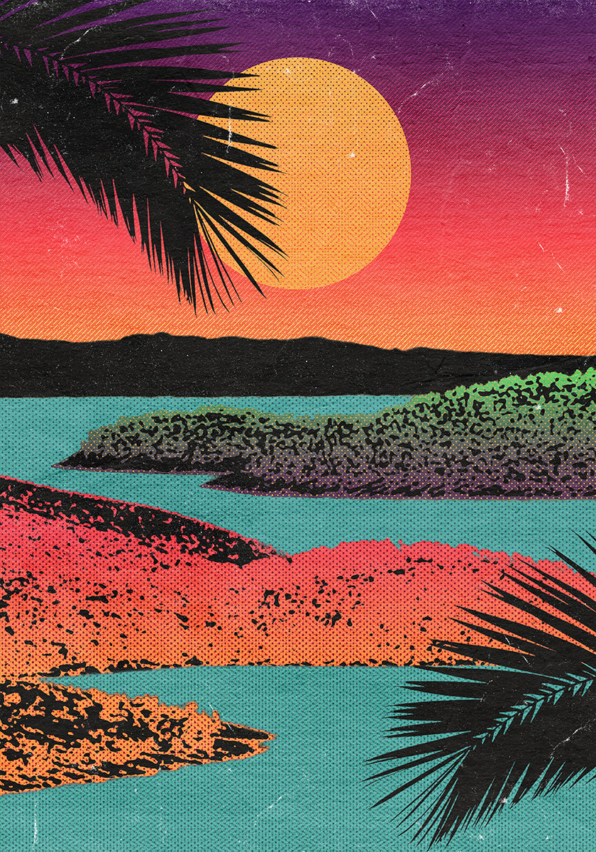 Retro-Sonnenuntergang