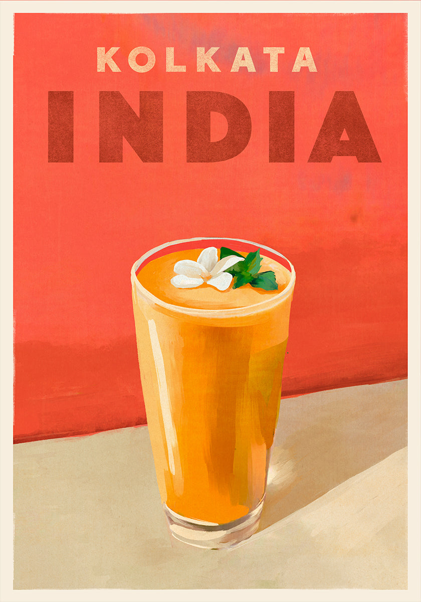 Reiseposter Cocktail Kolkata Indien