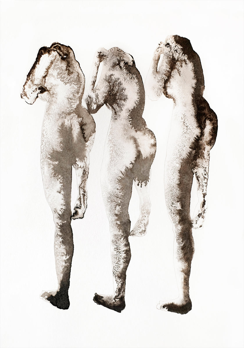 Figurenstudie 3x (nach Muybridge)