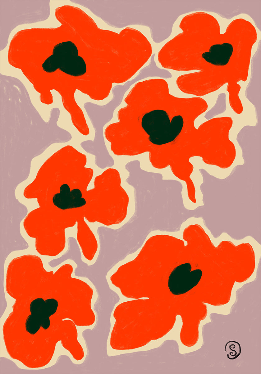 Lebendige Mohnblumen