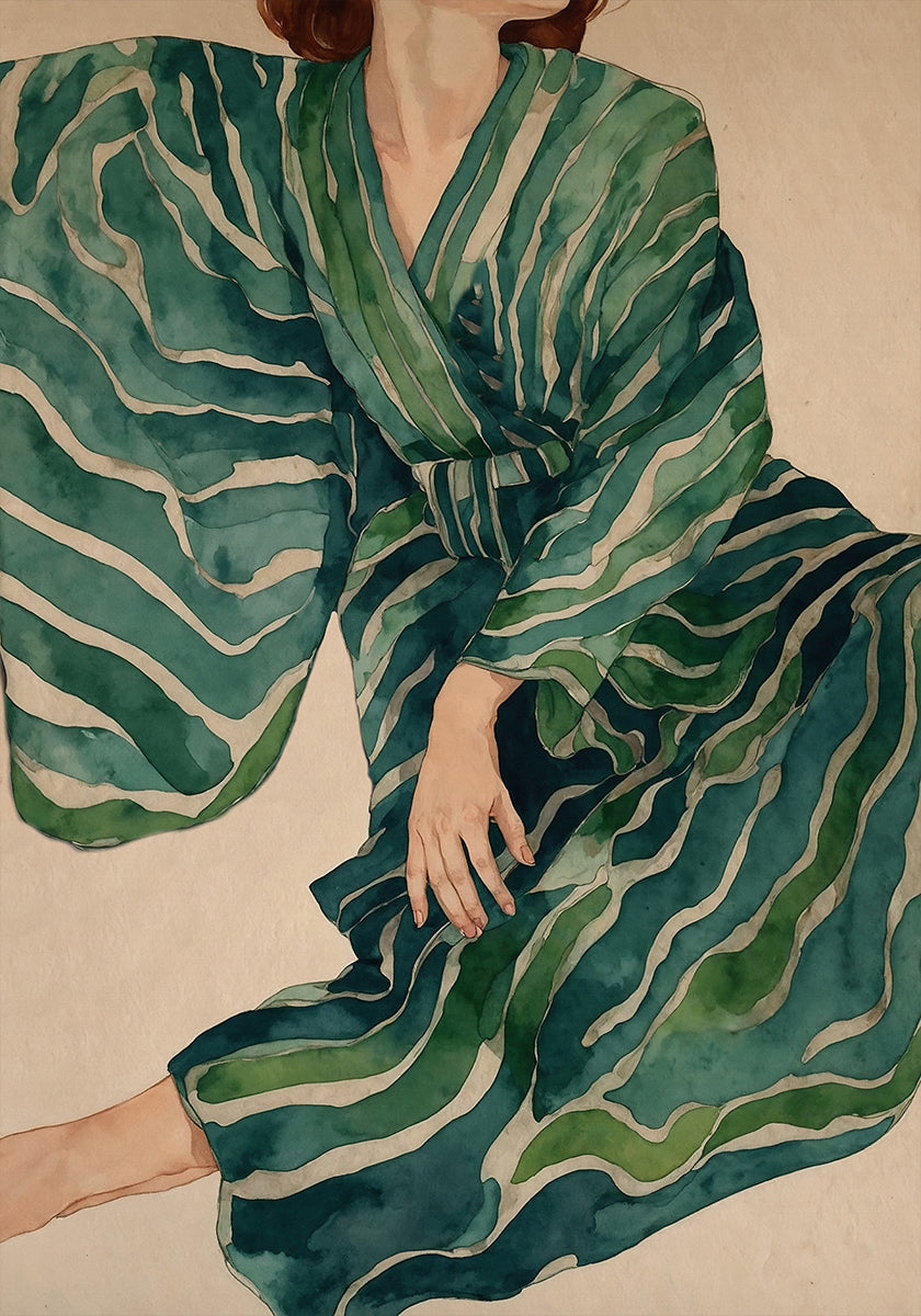 Grüner Kimono-Flow