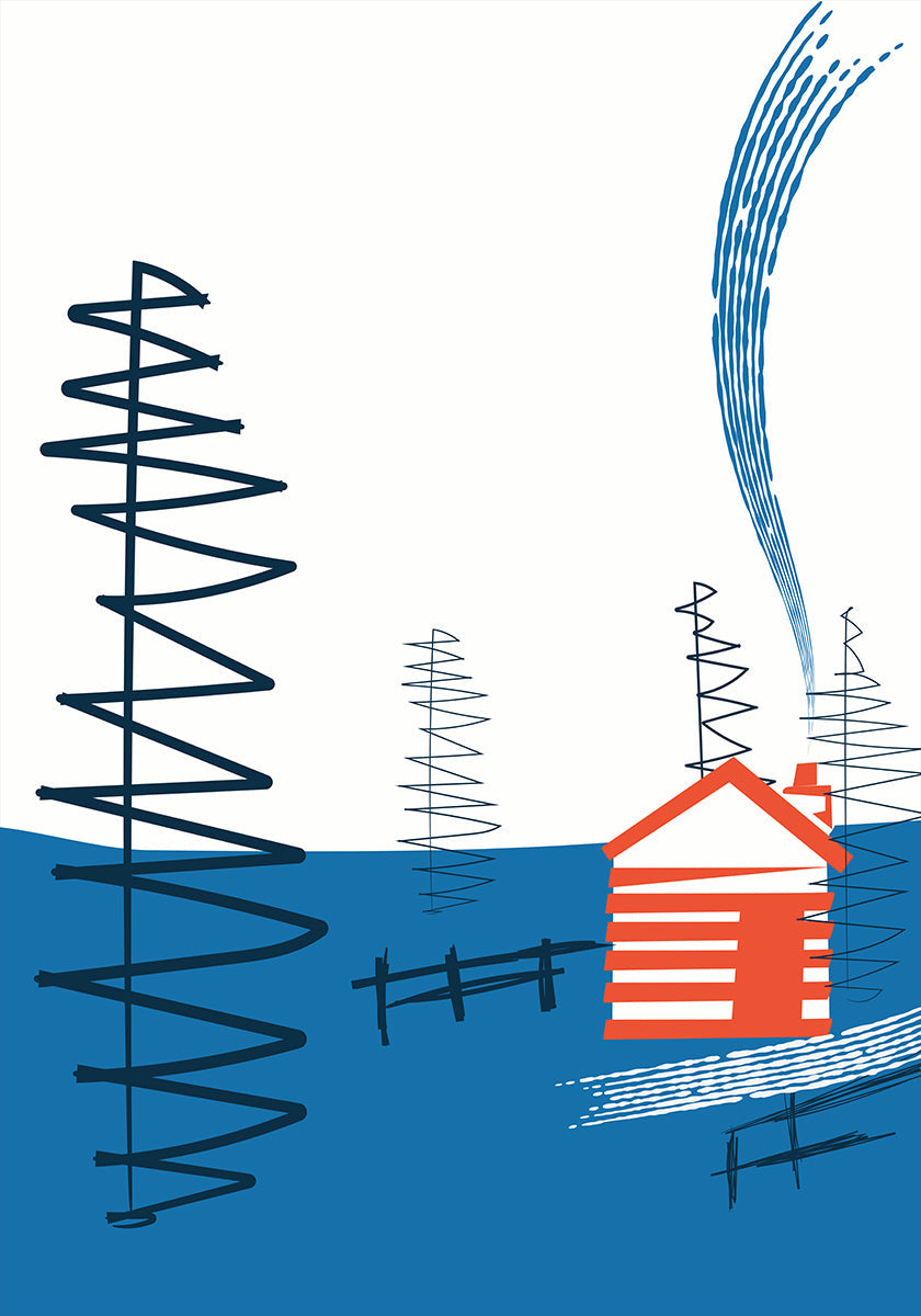 Gemütliches Hütten-Retreat-Poster