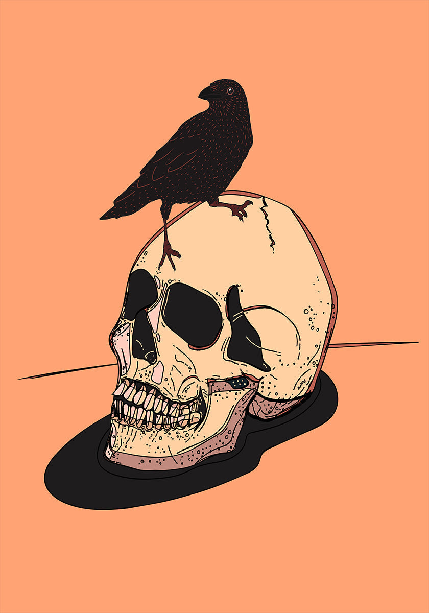 Totenkopf- und Rabenplakat