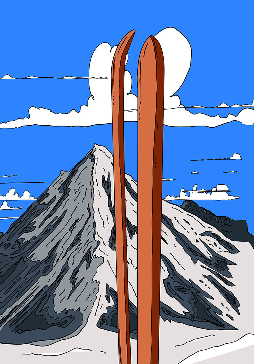 Ein wunderbares Skiurlaubsplakat