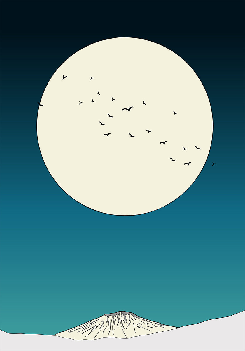 Mondschein-Aufstiegsplakat