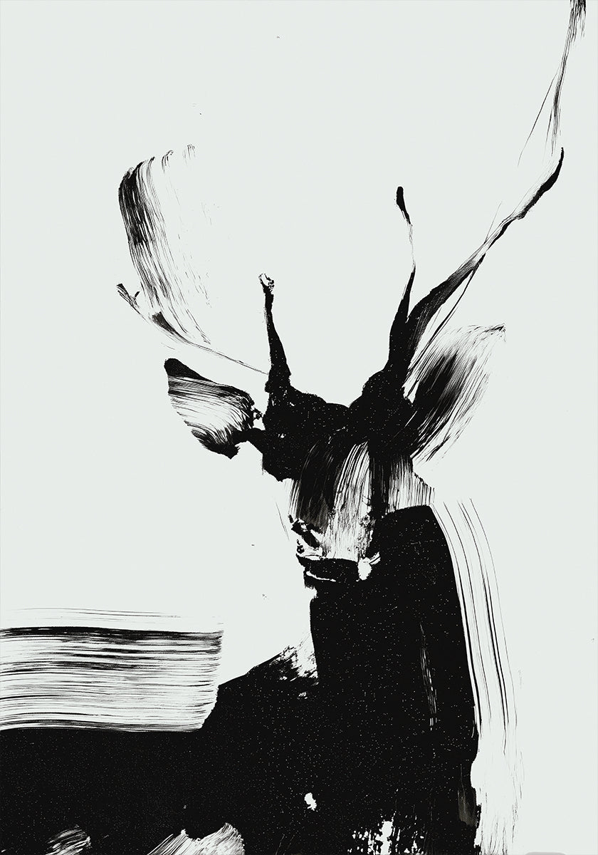 Pinselstrich-Hirsch im Poster