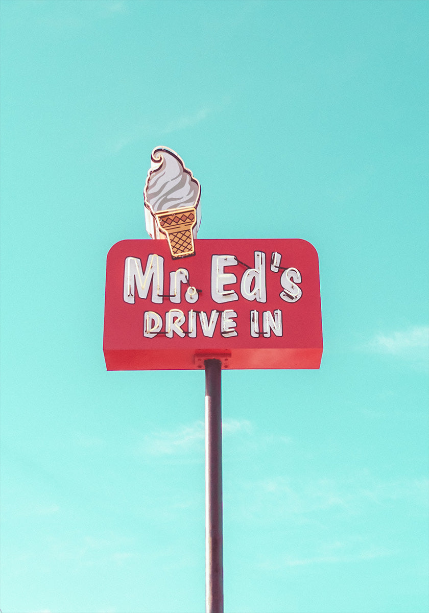 Mr. Ed's Drive In Vintage Sign in Urbana, Missouri, USA (NEW) - Posterbox