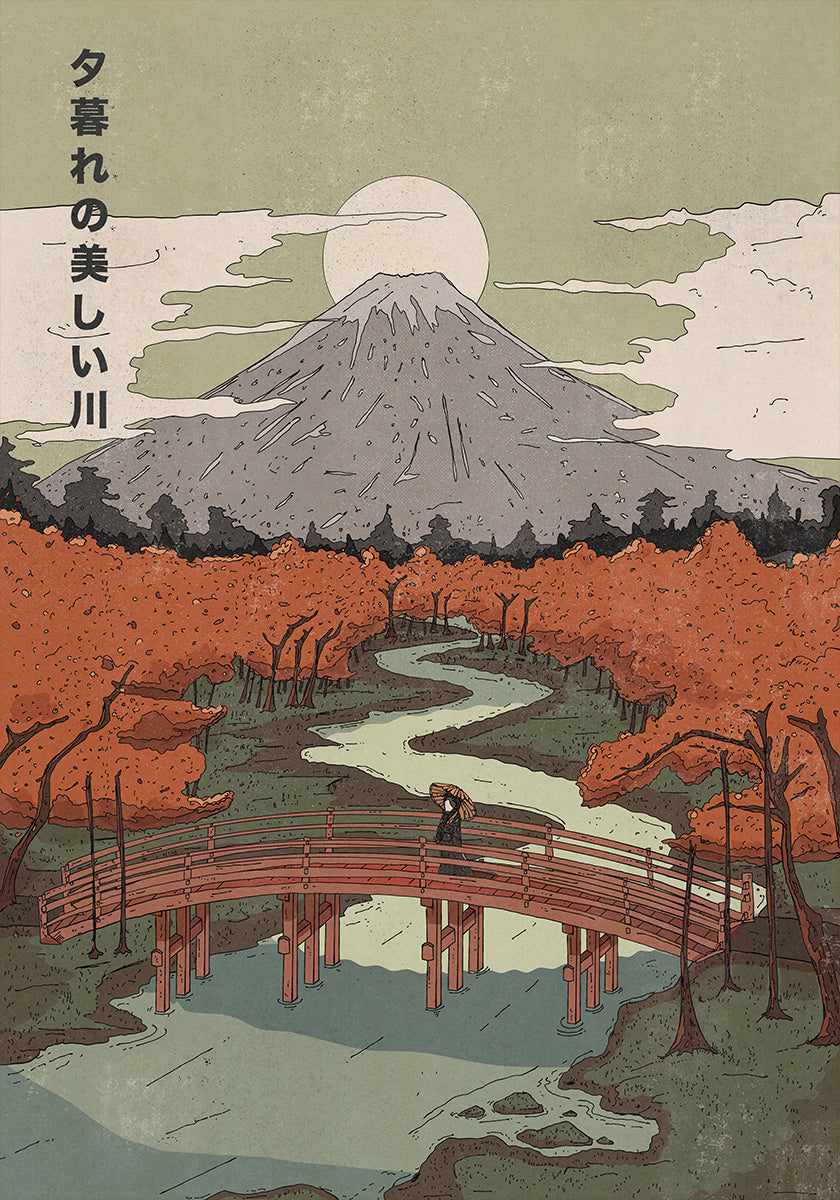 Beautiful River At Dusk Plakat - Posterbox