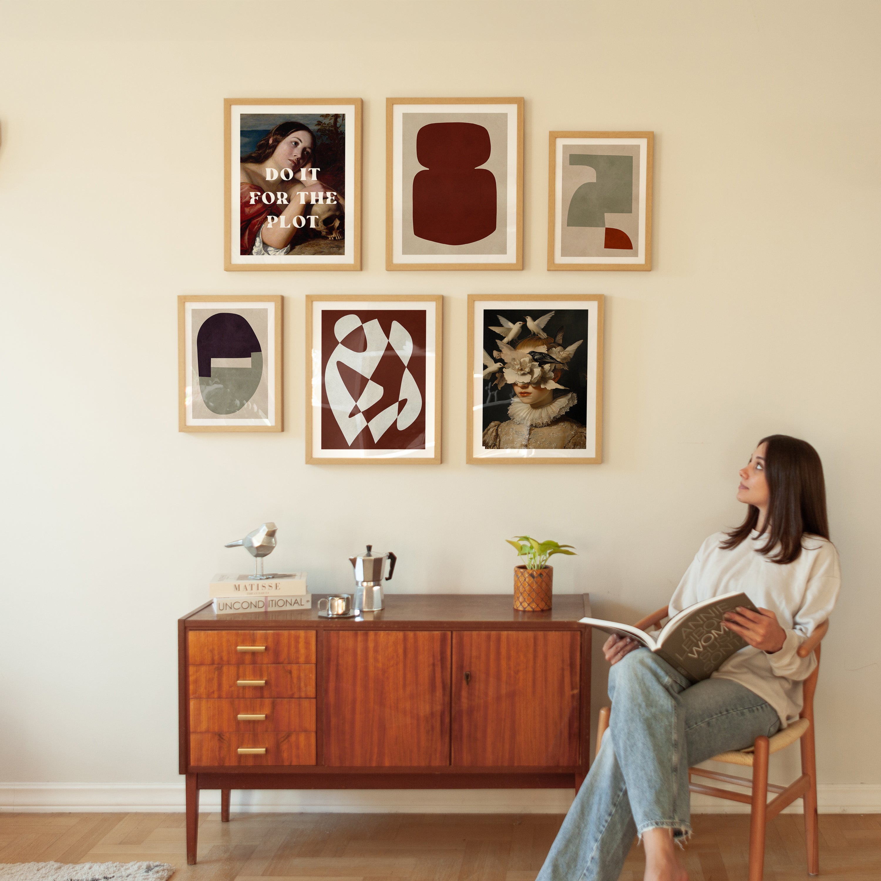 Neutrales, modernes Galerie-Wandset-Poster