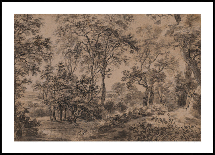 Anthonie Waterloo Wooded Landscape Poster - Posterbox
