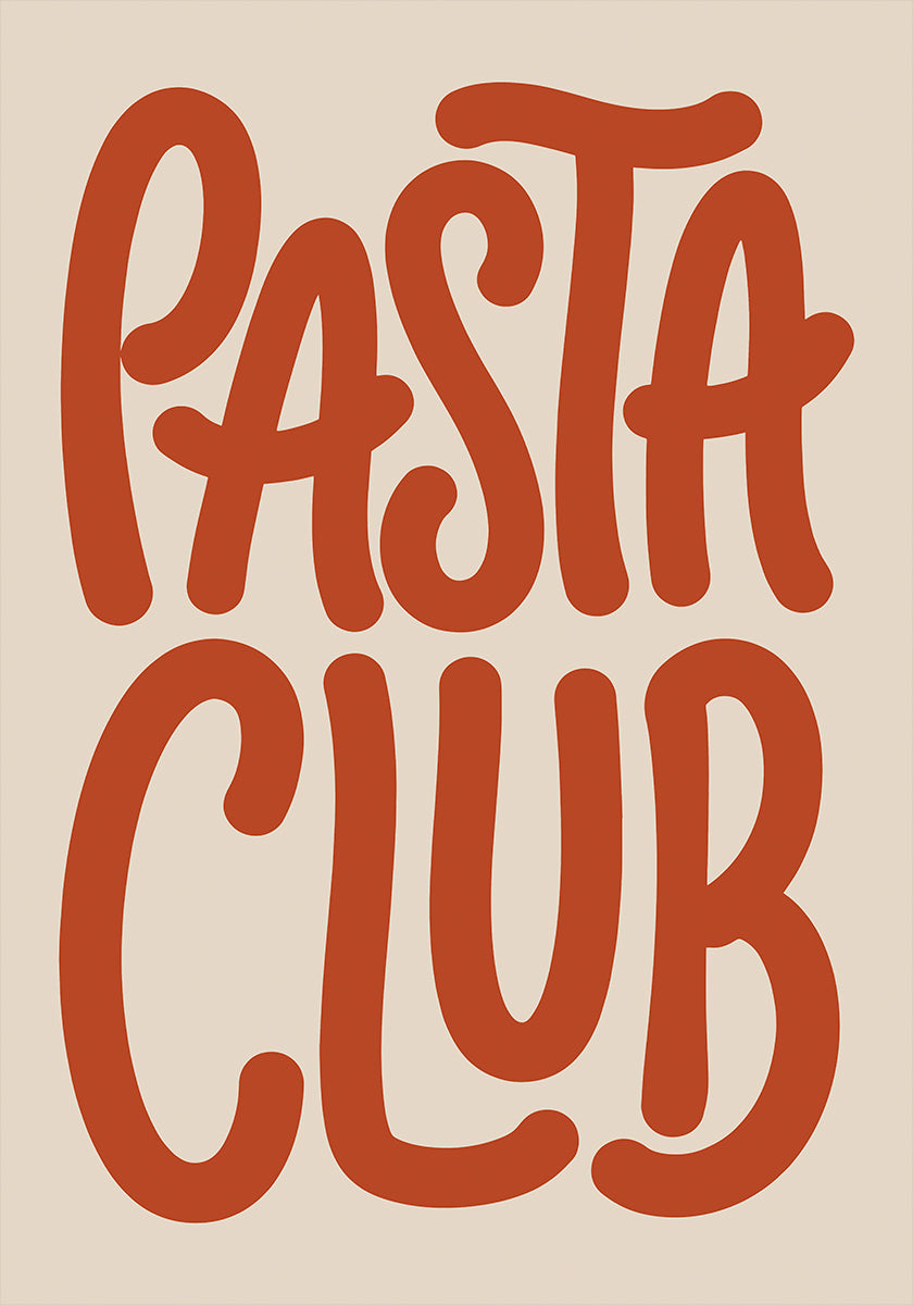Retro Pasta Club Kitchen Typography (NEW) - Posterbox