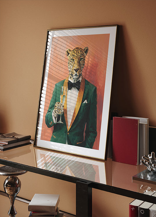 Leopard In Green Tuxedo (NEW) - Posterbox