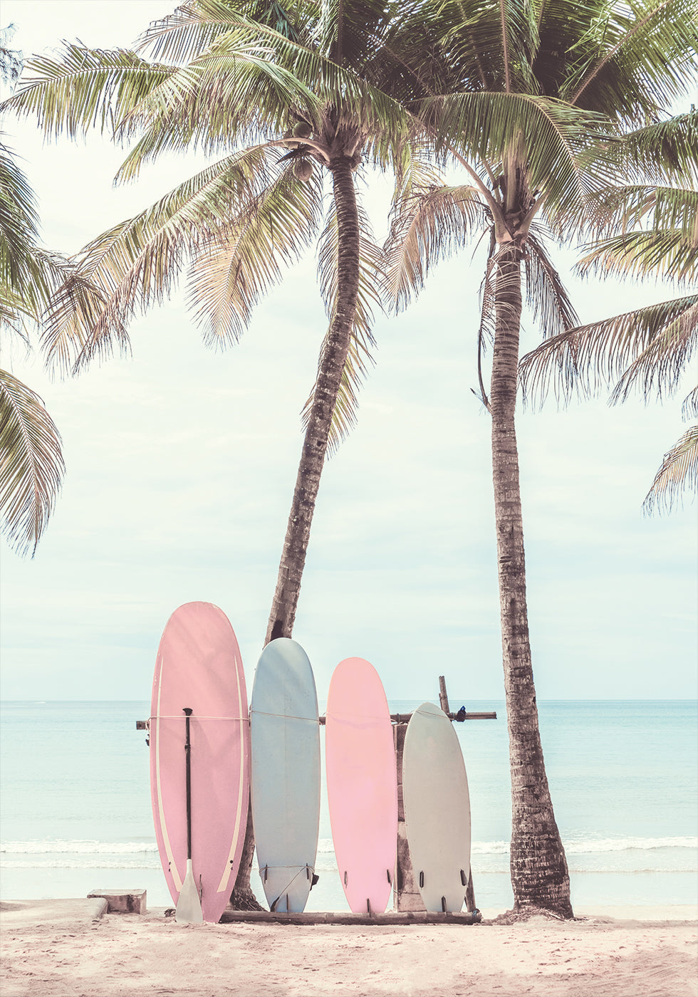 Surfboards Under Palm Trees Plakat - Posterbox.dk