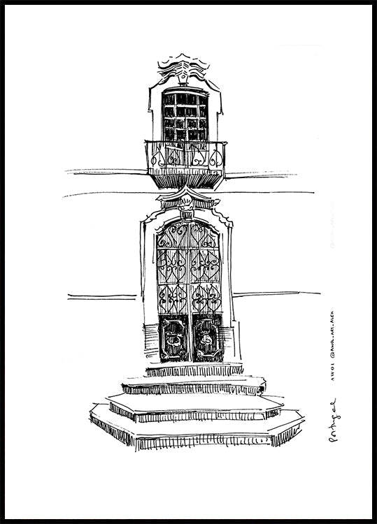 Portugal Portals Stadtzeichnungsposter