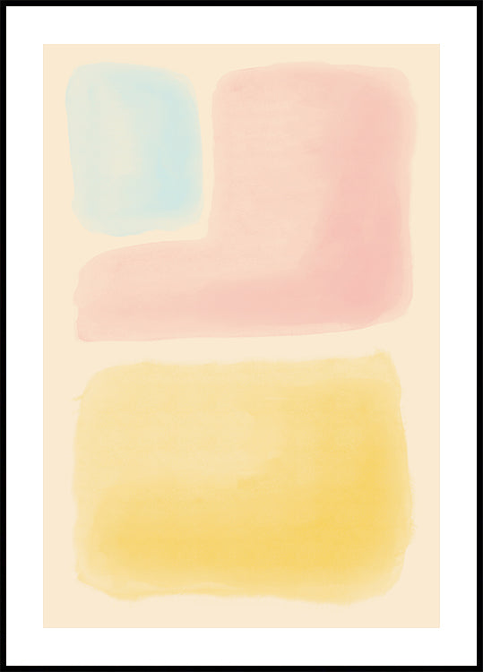 Poster mit weichen Aquarellformen