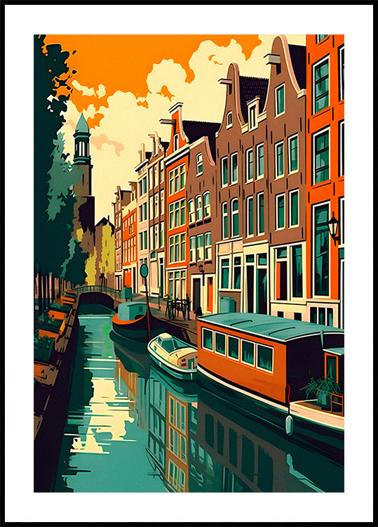 Amsterdamer Grachtenhaus-Poster