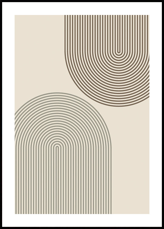 Minimales Bogenlinien-Poster