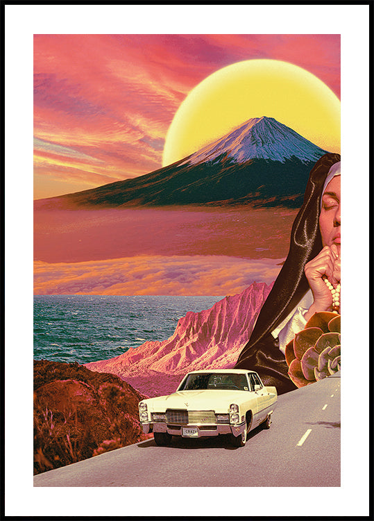 Retro-Landschaftscollage