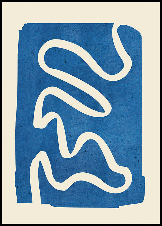 Geometrisches abstraktes minimales blaues Poster