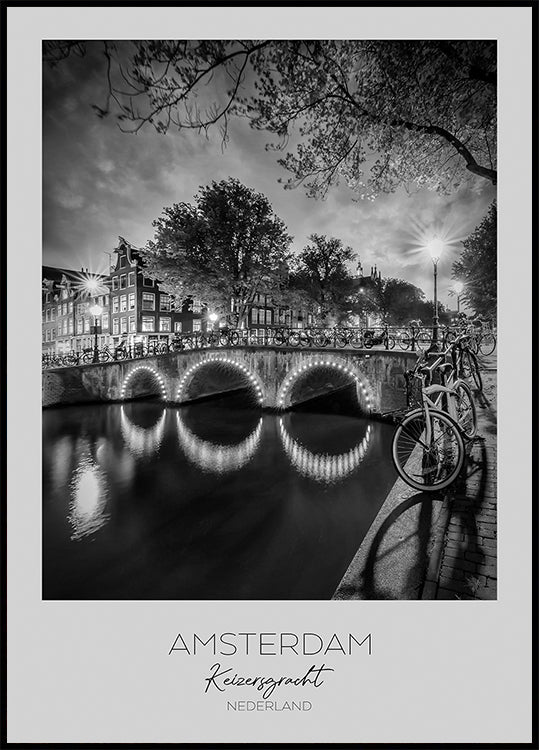 Im Fokus: AMSTERDAM Idyllische Nachtlandschaft vom Keizersgracht-Poster