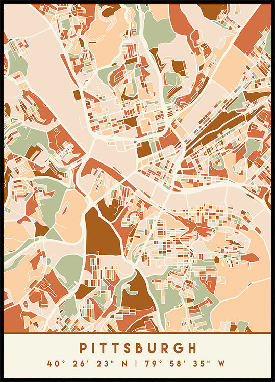 Black Maps Erdtöne 67 Poster