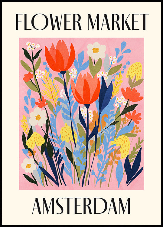 Blumenmarkt Amsterdam Niederlande Poster