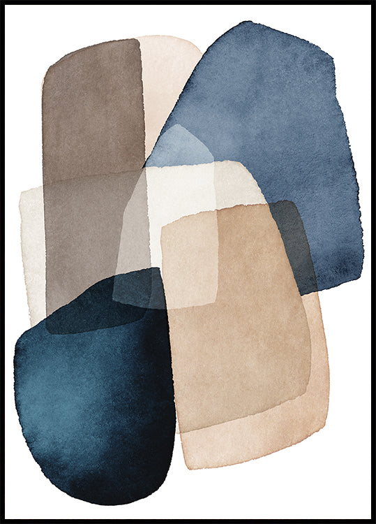 Blaubraunes Blockplakat