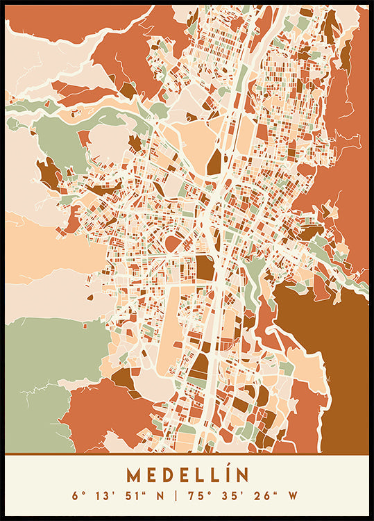 Black Maps Erdtöne 49 Poster
