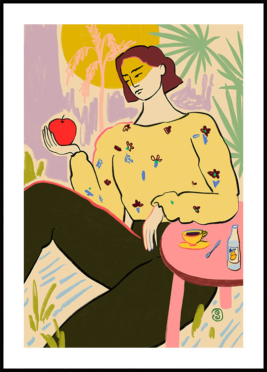 Frau mit Apfel