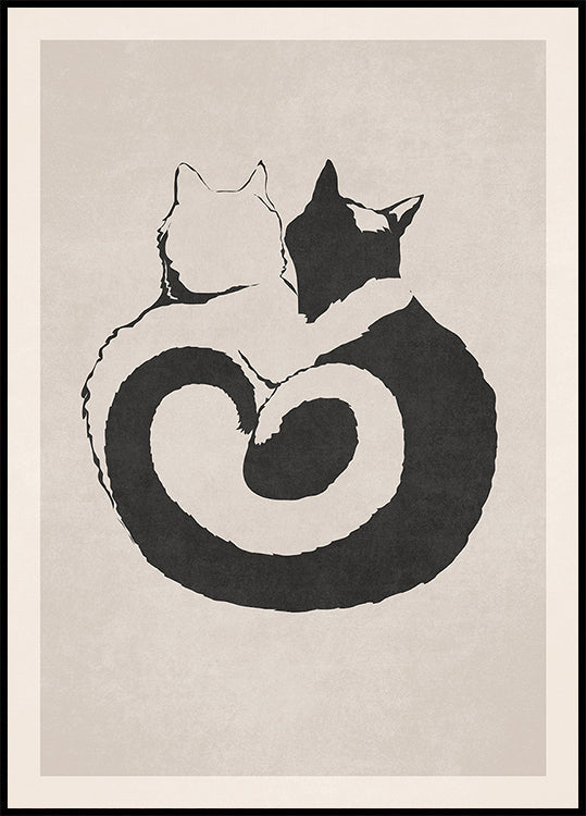 Katzenartiges Yin-Yang-Poster
