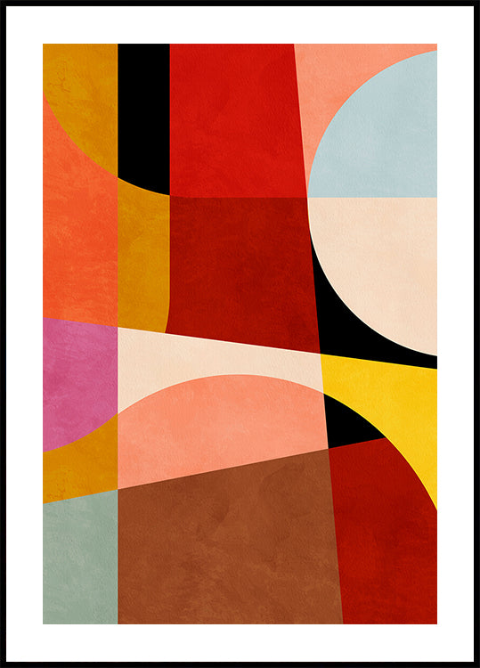 Warme Farben Bauhaus Geometry2 Poster