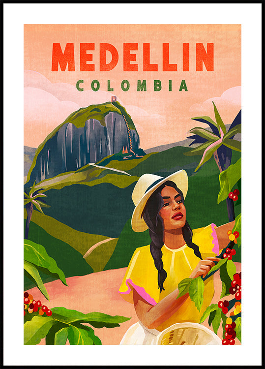 Medellin Kolumbien Reiseplakat