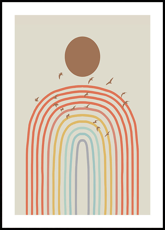 Stilisierter Regenbogen mit geschichtetem Pastell (NEU)