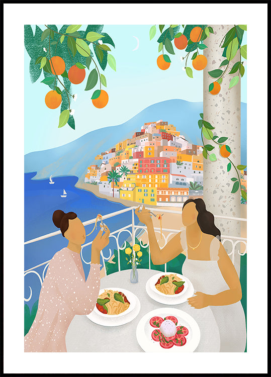 Mädchen in Positano Poster