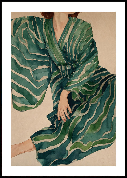 Grüner Kimono-Flow