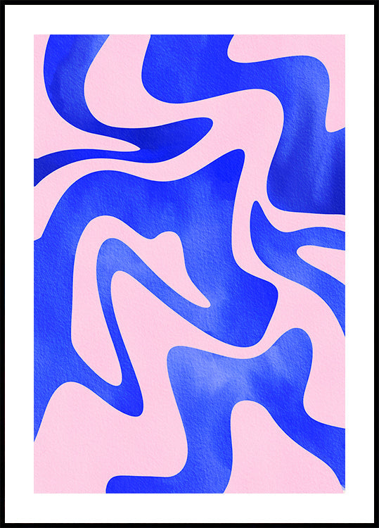 Abstraktes blaues Wellenplakat