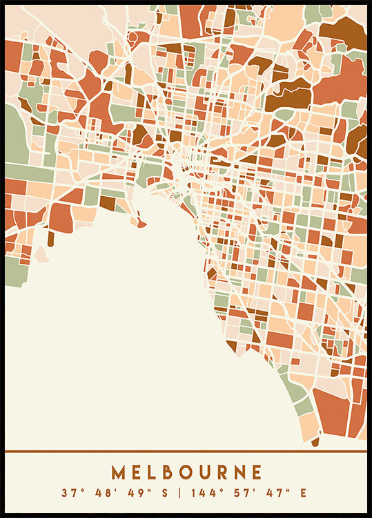 Black Maps Erdtöne 50 Poster