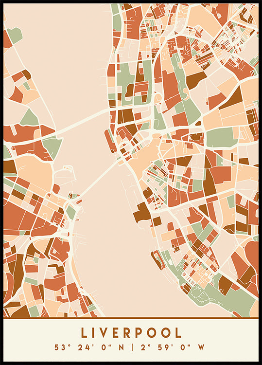 Black Maps Erdtöne 40 Poster