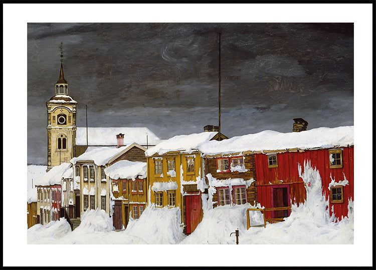 Gate i Røros By Harald Sohlberg Poster Plakat - Posterbox.dk