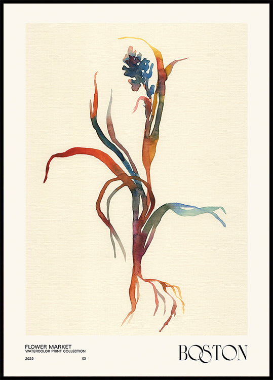 Sammlung von Aquarelldrucken. Blumenmarkt – Boston