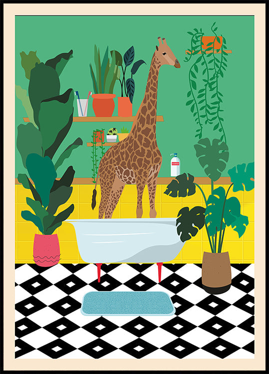 Giraffen-Badezeit