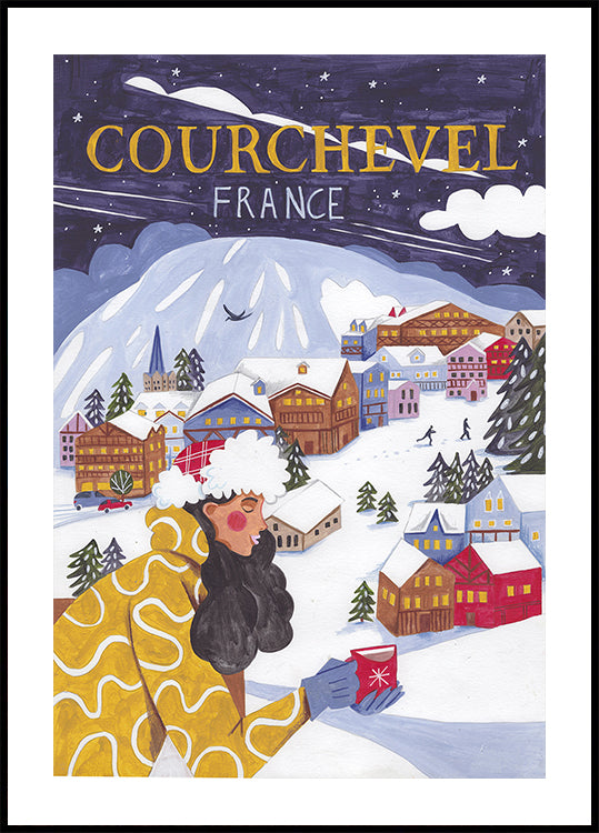 Reisefrau in Frankreich, Courchevel Poster
