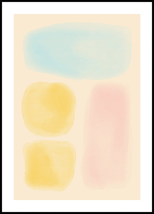 Poster mit Pastell-Aquarell-Formen