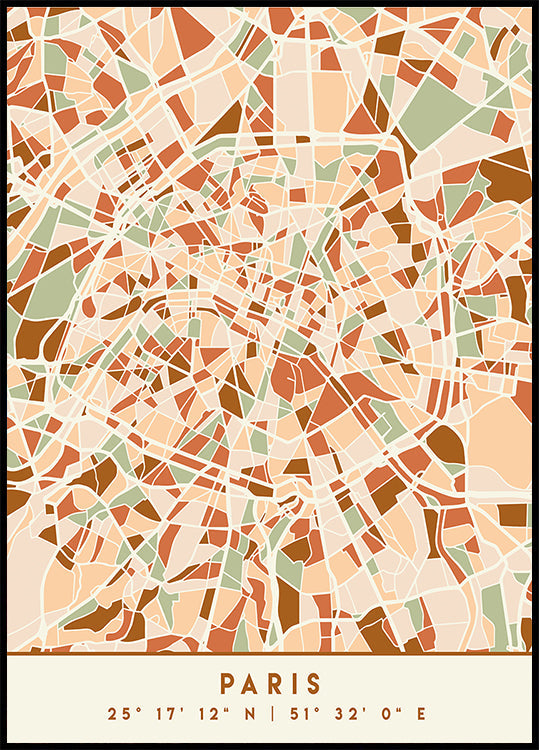 Black Maps Erdtöne 64 Poster