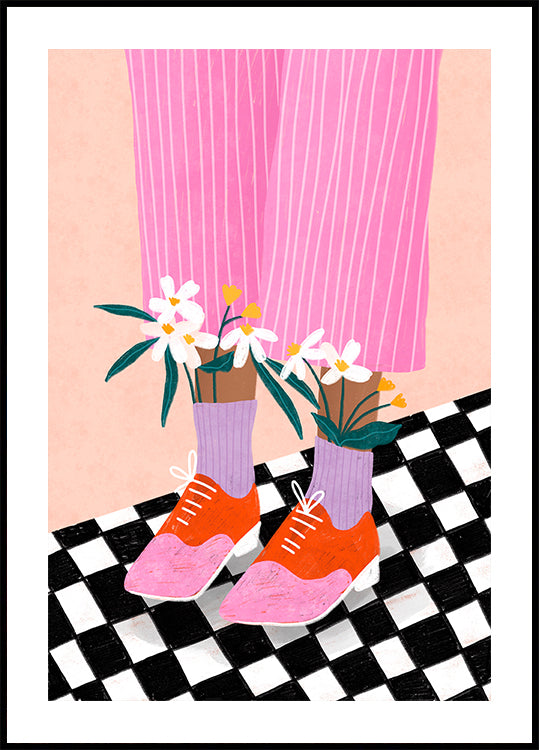 Blumenfußmode