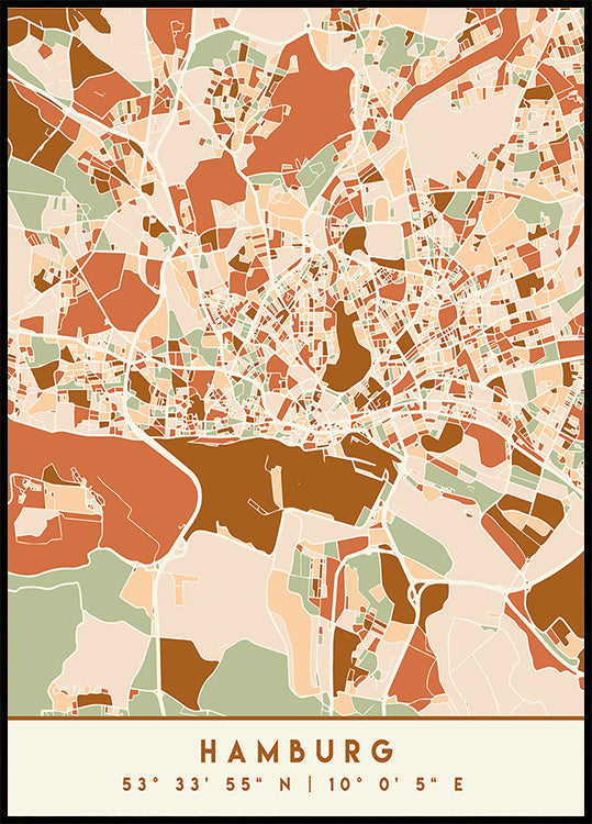 Black Maps Erdtöne 31 Poster