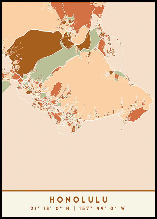 Black Maps Erdtöne 33 Poster