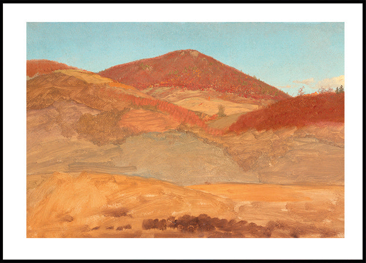 Drawing Hilly Landscape Autumn By Frederic Edwin Church Plakat - Posterbox.dk